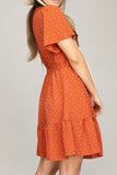 V neck dress with lace trim
